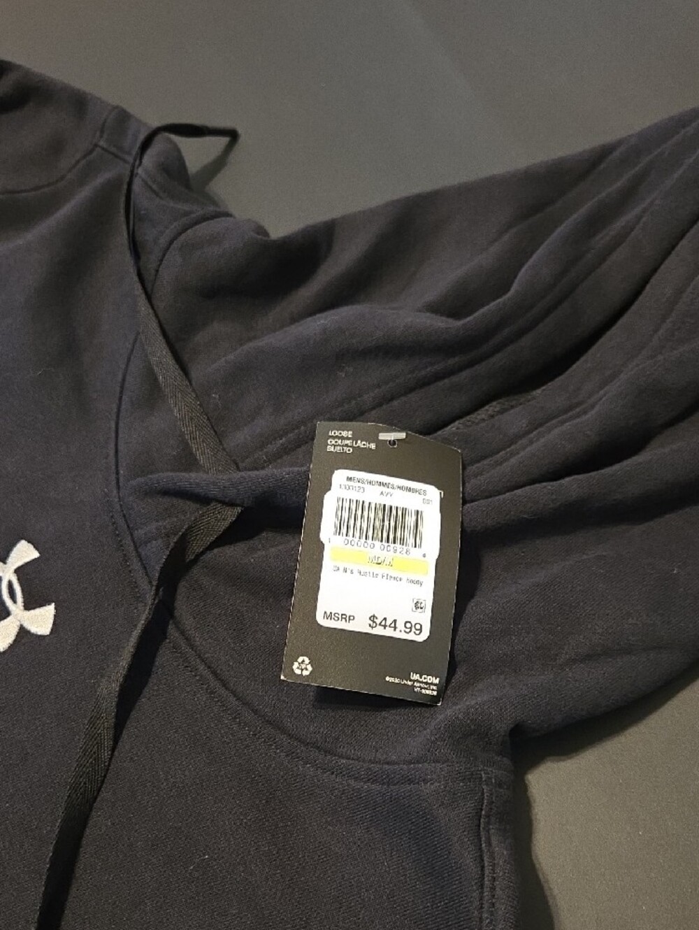 Under Armour Black Pullover Hoodie with White Logo Minimalist Streetwear - Picture 3 of 3